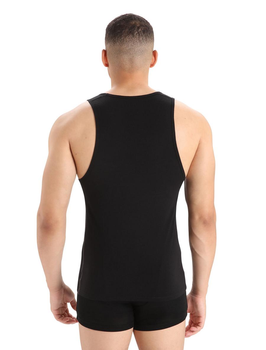 Icebreaker Merino Anatomica Tank Top Férfi Fehérnemű Fekete | HU 1287EBCX